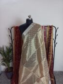 Golden Color Pure Organza Zari Woven Design