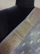 Silver Color Pure Organza Zari Woven Design