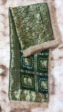 Green Bandhini Dupatta With all over Lace